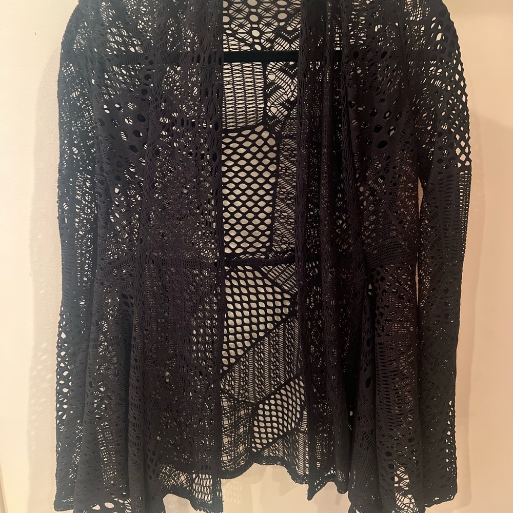 Arden B Black Asymmetrical Cut Out Tunic